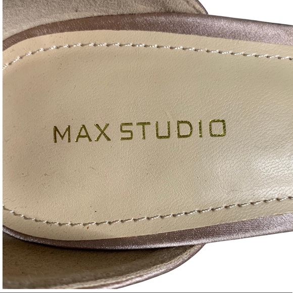 New Max Studio Rorima2 Open Toe Ankle Strap Embellished Bow Heels Shoes Size 10 - Picture 7 of 12